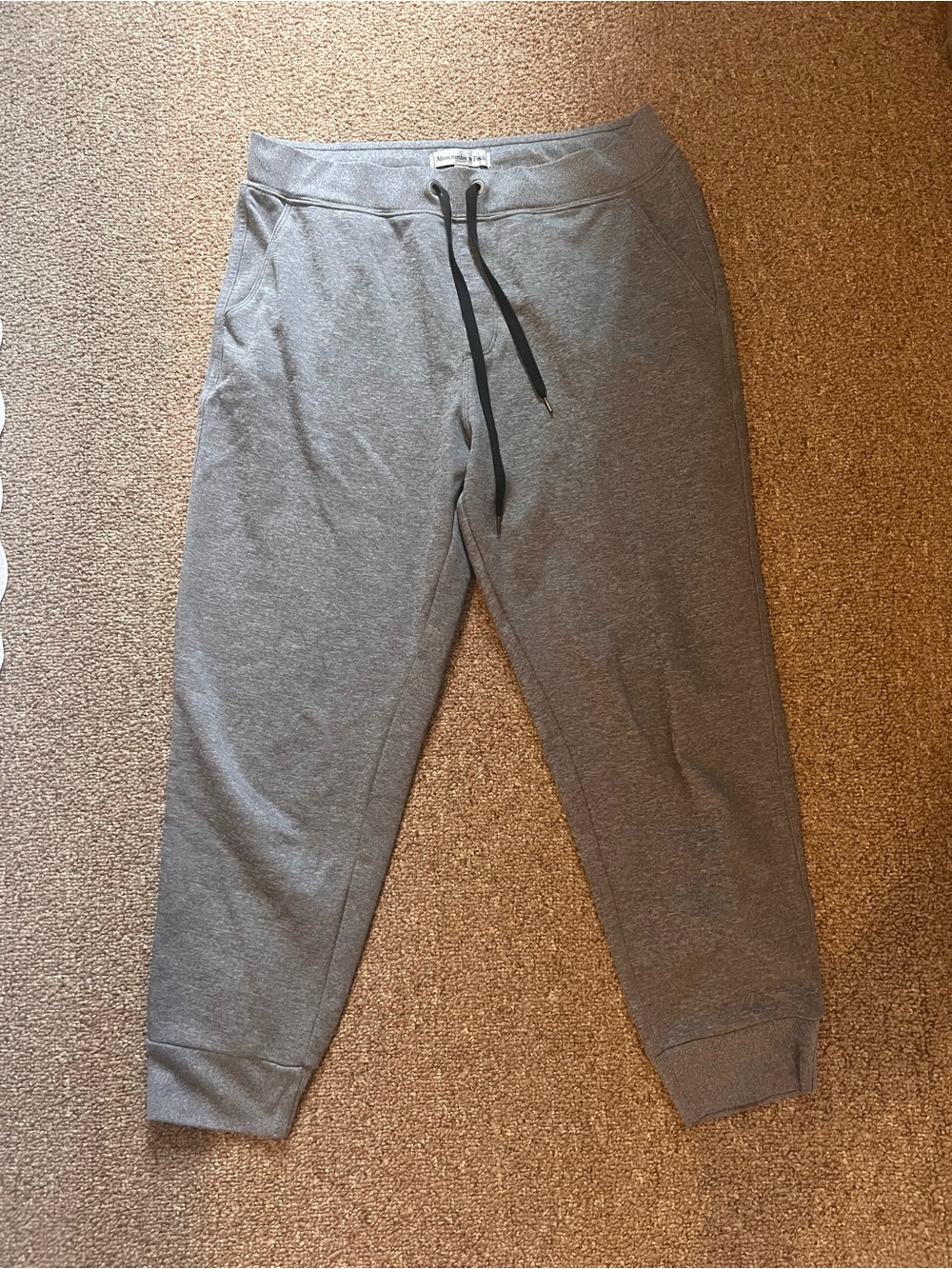 Abercrombie & Fitch Heather Gray Jogger Pants with Black Drawstring
